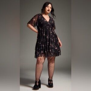 Torrid Nightfall Tiered Mini Dress - Smitten Kitten Floral Print (Size 1 / 1X)